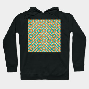 Seamless Wavy Lines, pattern in mint green and orange Hoodie